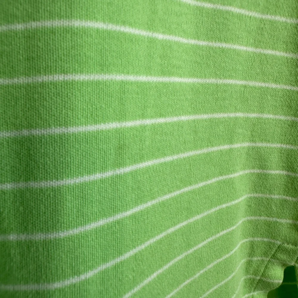 Polo‎ Ralph Lauren Striped Polo Shirt Men's Large Green Good Custom Fit